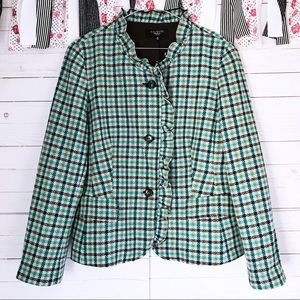 Talbots Plaid Houndstooth Blazer Jacket PETITE